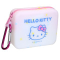 Japan Sanrio Silicone Mini Accessory Pouch - Hello Kitty : Face White - 1