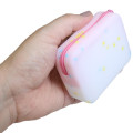 Japan Sanrio Silicone Mini Accessory Pouch - Hello Kitty : Face White - 2