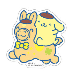 Japan Sanrio Big Sticker - Pompompurin : Rody Bounce Horse