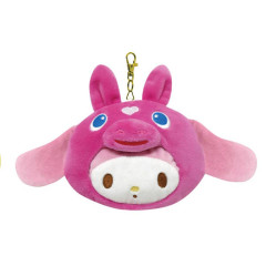 Japan Sanrio Plush Pass Case Pouch with Reel - My Melody : Rody Bounce Horse