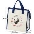 Japan Ghibli Insulated Cooler Lunch Bag - Kiki's Delivery Service : Jiji Flower Beige Navy - 2