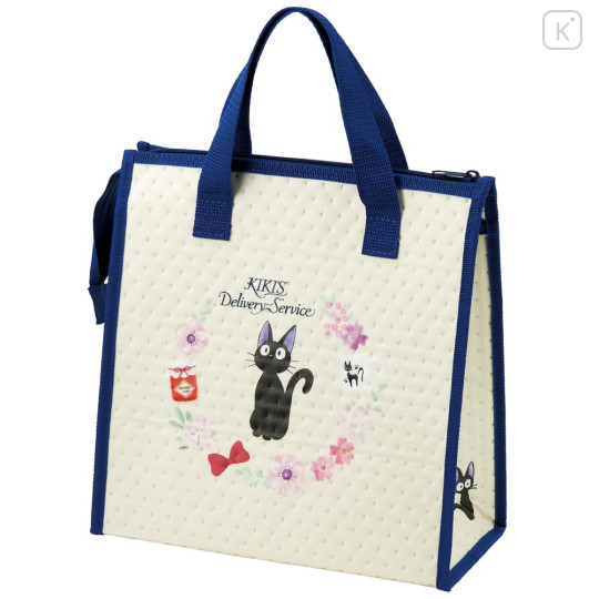 Japan Ghibli Insulated Cooler Lunch Bag - Kiki's Delivery Service : Jiji Flower Beige Navy - 4