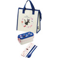 Japan Ghibli Insulated Cooler Lunch Bag - Kiki's Delivery Service : Jiji Flower Beige Navy - 7