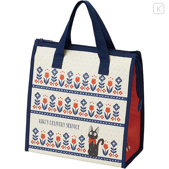 Japan Ghibli Insulated Cooler Lunch Bag - Kiki's Delivery Service : Jiji Flower Beige Navy Red - 1