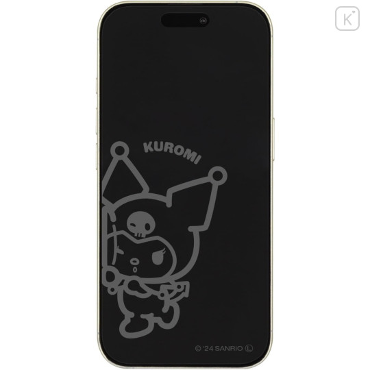 Japan Sanrio iPhone 16e / 16 / 15 / 15 Pro / 14 / 14 Pro / 13 / 13 Pro Glass Screen Protector - Kuromi - 1