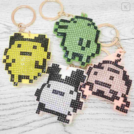 Japan Tamagotchi Rhinestone Mascot Keychain - Mametchi - 3