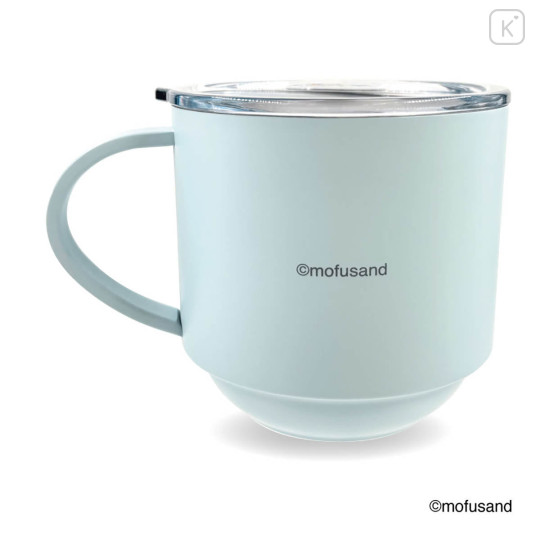 Japan Mofusand Stacking Stainless Steel Mug with Lid - Shark Cat Nyan Relax - 3