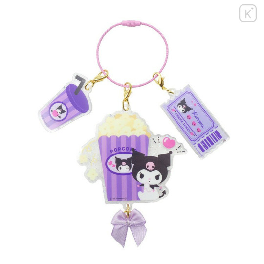 Japan Sanrio Wire Key Ring Charm Keychain - Kuromi : Popcorn - 1