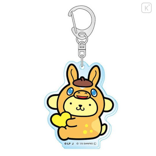 Japan Sanrio Acrylic Keychain - Pompompurin : Rody Bounce Horse - 1