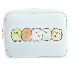 Japan San-X Embroidery Cosmetic Pouch - Sumikko Gurashi : Sumikko's Favorite Light Blue
