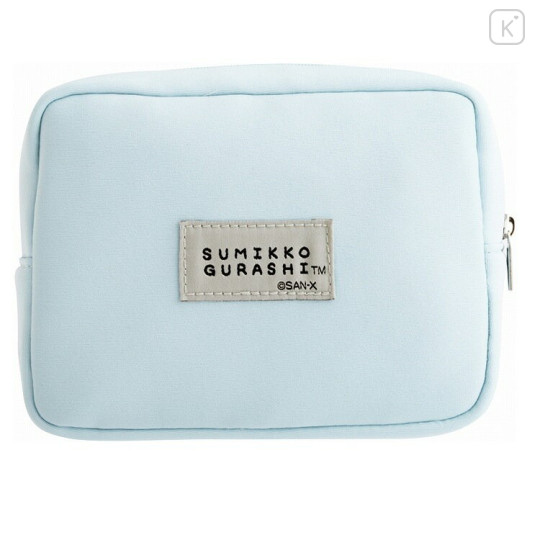 Japan San-X Embroidery Cosmetic Pouch - Sumikko Gurashi : Sumikko's Favorite Light Blue - 2