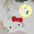 Japan Sanrio Face Pass Case with Reel - Hello Kitty : Silicone - 2