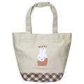 Japan Miffy Mini Tote Bag - Miffy : Beige Brown Gingham - 1