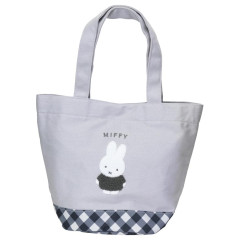 Japan Miffy Mini Tote Bag - Miffy : Grey Gingham