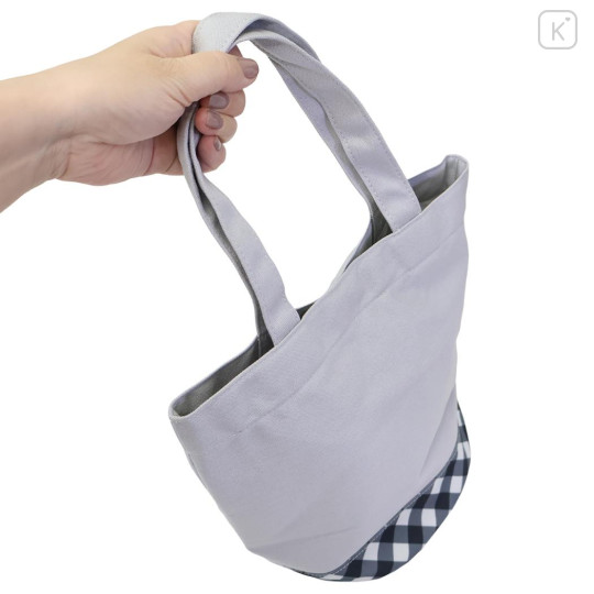 Japan Miffy Mini Tote Bag - Miffy : Grey Gingham - 2