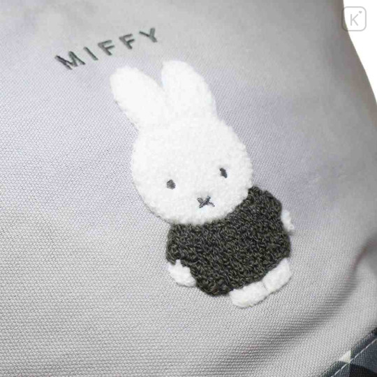 Japan Miffy Mini Tote Bag - Miffy : Grey Gingham - 3