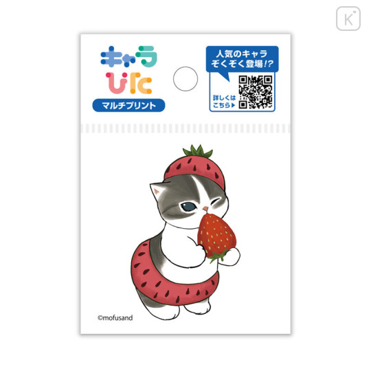 Japan Mofusand Charapita Iron Print Mini - Fruit Strawberry Cat Nyan - 1