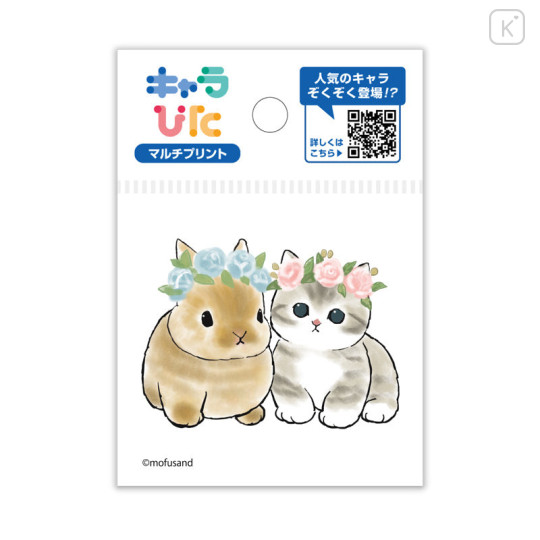 Japan Mofusand Charapita Iron Print Mini - Rabbit Cat Nyan Flower - 1