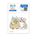 Japan Mofusand Charapita Iron Print Mini - Rabbit Cat Nyan Flower - 1