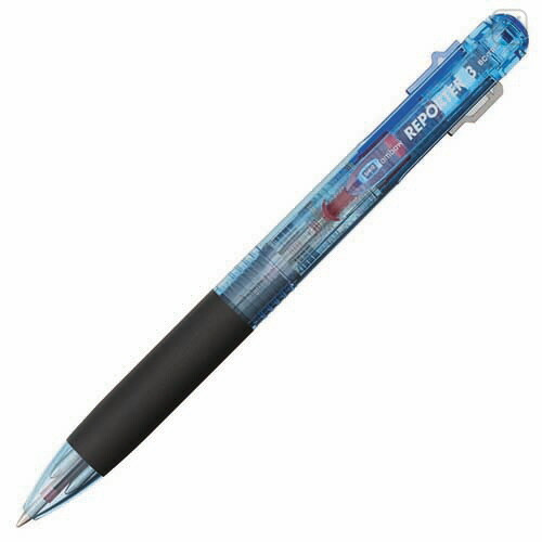 Japan Tombow Reporter 3 Color Multi Ballpoint Pen - 0.7mm Clear Blue - 1