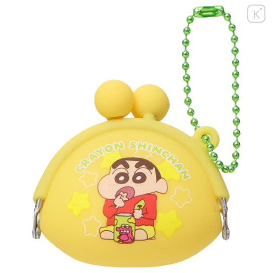 Japan Crayon Shin-chan Mini Gamaguchi Clasp Pouch - Shinnosuke Nohara : Choco Yellow - 1