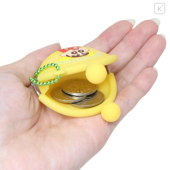 Japan Crayon Shin-chan Mini Gamaguchi Clasp Pouch Coin Purse - Shinnosuke Nohara : Choco Yellow - 3