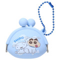 Japan Crayon Shin-chan Mini Gamaguchi Clasp Pouch - Shinnosuke Nohara & Shiro : Light Blue - 1