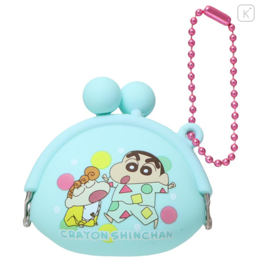 Japan Crayon Shin-chan Mini Gamaguchi Clasp Pouch - Shinnosuke Nohara : Pajama Turquoise - 1