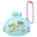 Japan Crayon Shin-chan Mini Gamaguchi Clasp Pouch Coin Purse - Shinnosuke Nohara : Pajama Turquoise - 1