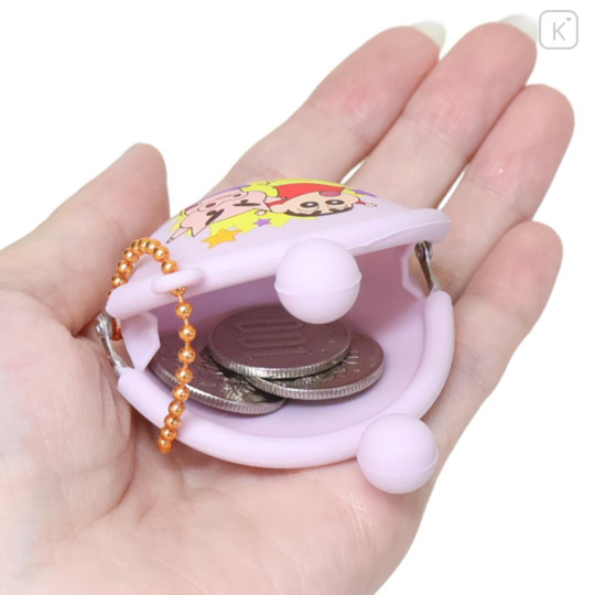 Japan Crayon Shin-chan Mini Gamaguchi Clasp Pouch - Shinnosuke Nohara : Light Purple - 3