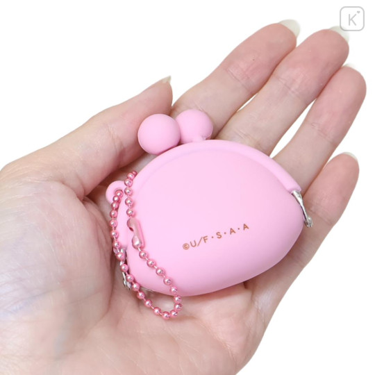 Japan Crayon Shin-chan Mini Gamaguchi Clasp Pouch Coin Purse - Shinnosuke Nohara & Shiro : Kimono Sakura Cherry Blossom - 2