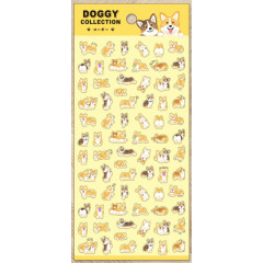 Japan Mind Wave Clear Sticker - Dog Corgi