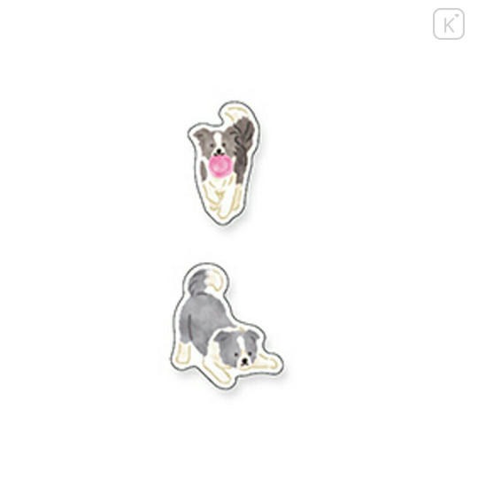 Japan Mind Wave Clear Sticker - Dog Border Collie - 2