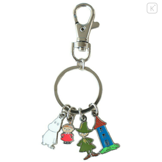 Japan Moomin Metal Charm Keychain - Little My & Moomintroll & Snufkin : House - 1