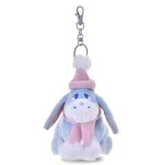 Japan Disney Store Plush Keychain - Eeyore : Winter Shiny Color Pink Blue