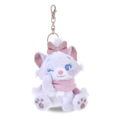 Japan Disney Store Plush Keychain - Marie : Winter Shiny Color Pink Blue