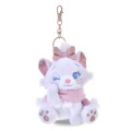 Japan Disney Store Plush Keychain - Marie : Winter Shiny Color Pink Blue - 1