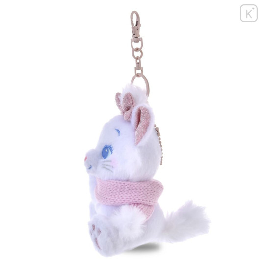 Japan Disney Store Plush Keychain - Marie : Winter Shiny Color Pink Blue - 2