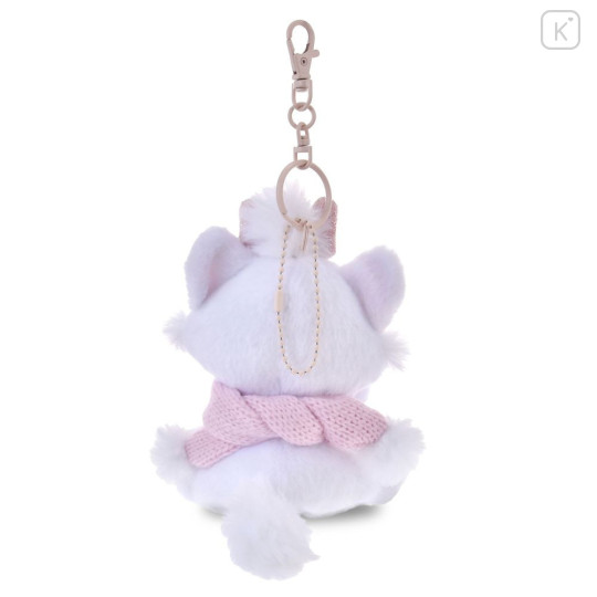 Japan Disney Store Plush Keychain - Marie : Winter Shiny Color Pink Blue - 3