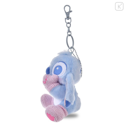 Japan Disney Store Plush Keychain - Stitch : Winter Shiny Color Pink Blue - 2