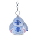 Japan Disney Store Plush Keychain - Stitch : Winter Shiny Color Pink Blue - 3