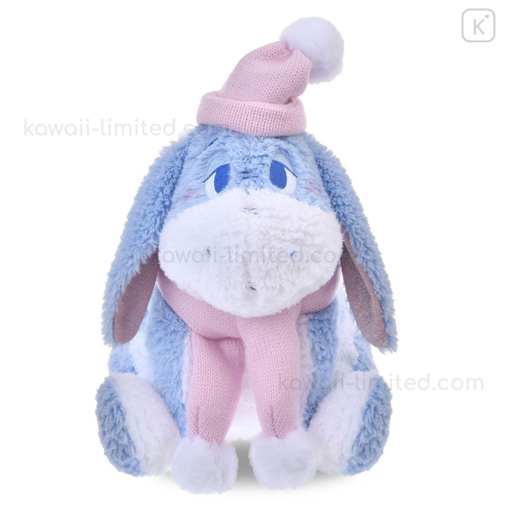 Japan Disney Store Plush Toy - Eeyore : Winter Shiny Color Pink