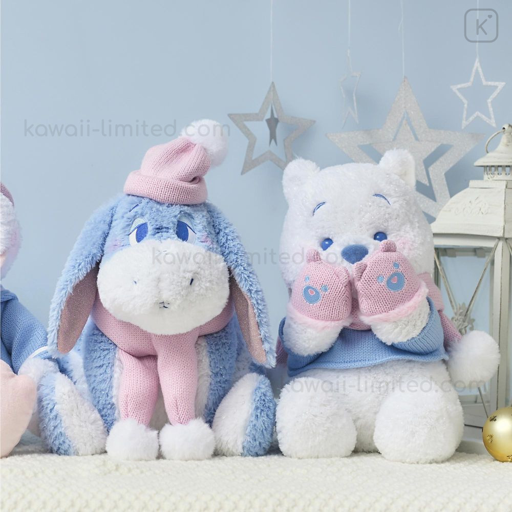 Japan Disney Store Plush Toy - Eeyore : Winter Shiny Color Pink