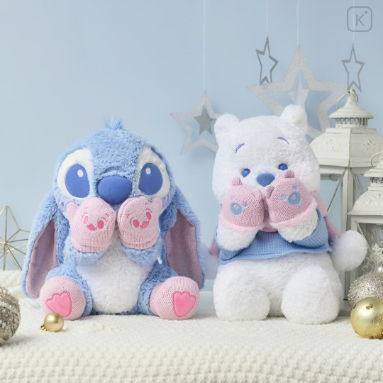 Japan Disney Store Plush Toy - Stitch : Winter Shiny Color Pink Blue - 6