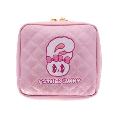 Japan Esther Bunny Quilted Square Pouch - Pink