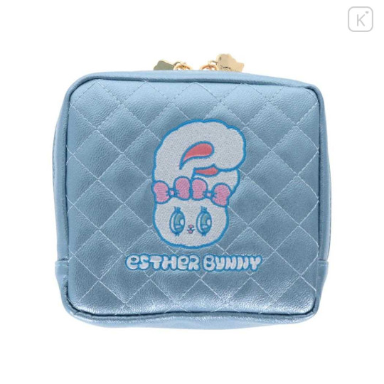 Japan Esther Bunny Quilted Square Pouch - Blue - 1