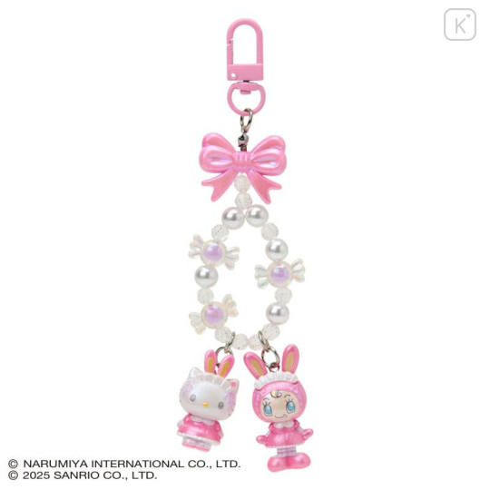 Japan Sanrio × Mezzo Piano Original Phone Holder Keychain with Key Ring Charm - Hello Kitty : Rabbit - 2