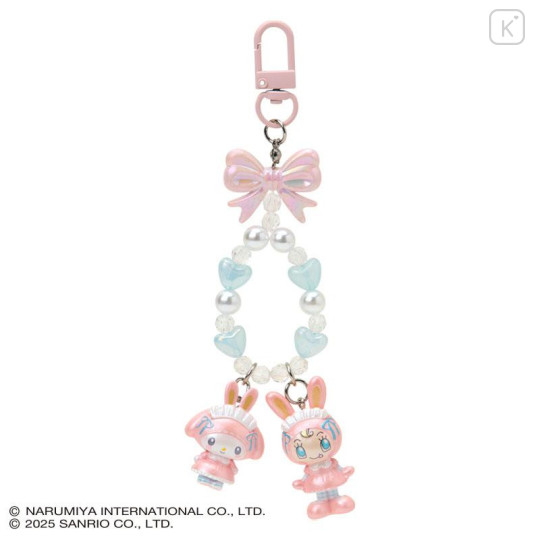 Japan Sanrio × Mezzo Piano Original Phone Holder Keychain with Key Ring Charm - My Melody : Rabbit - 2