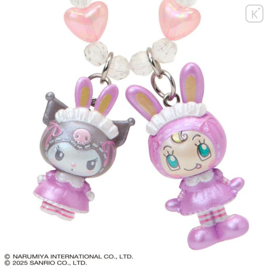 Japan Sanrio × Mezzo Piano Original Phone Holder Keychain with Key Ring Charm - Kuromi : Rabbit - 3