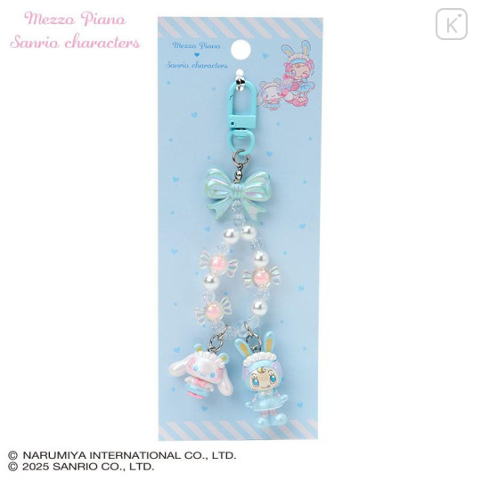Japan Sanrio × Mezzo Piano Original Phone Holder Keychain with Key Ring Charm - Cinnamoroll : Rabbit - 1